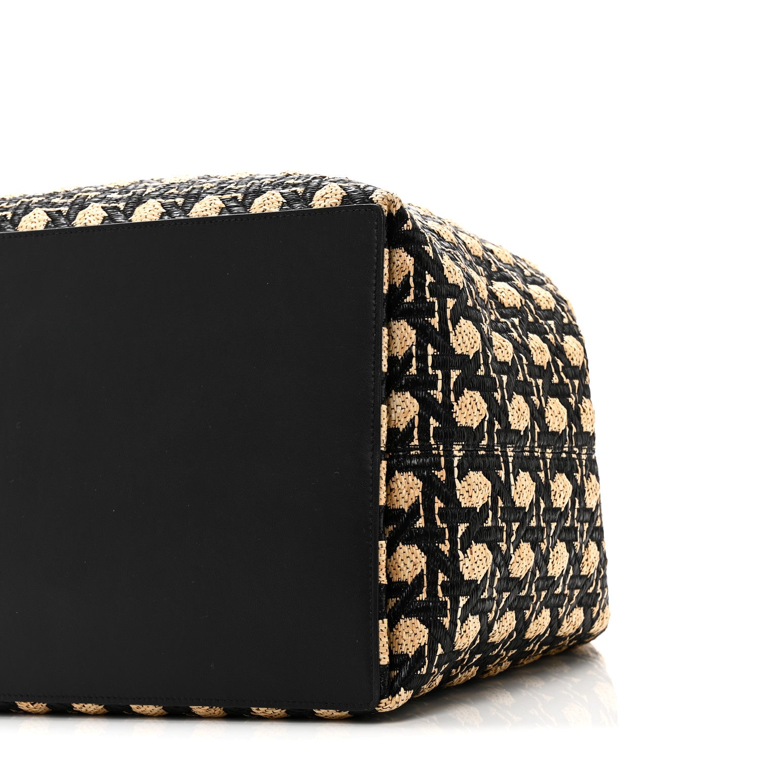 Christian Dior Raffia Calfskin Cannage Large Toujours Black Beige 11 of 11