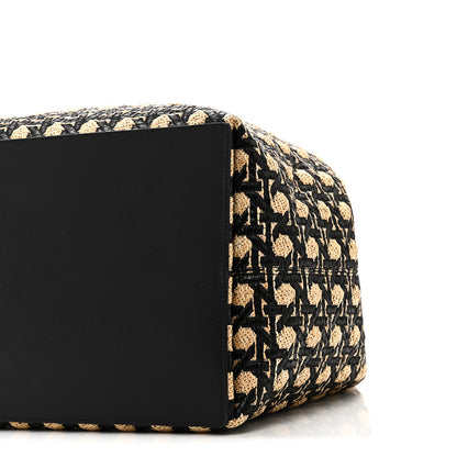 Christian Dior Raffia Calfskin Cannage Large Toujours Black Beige 11 of 11
