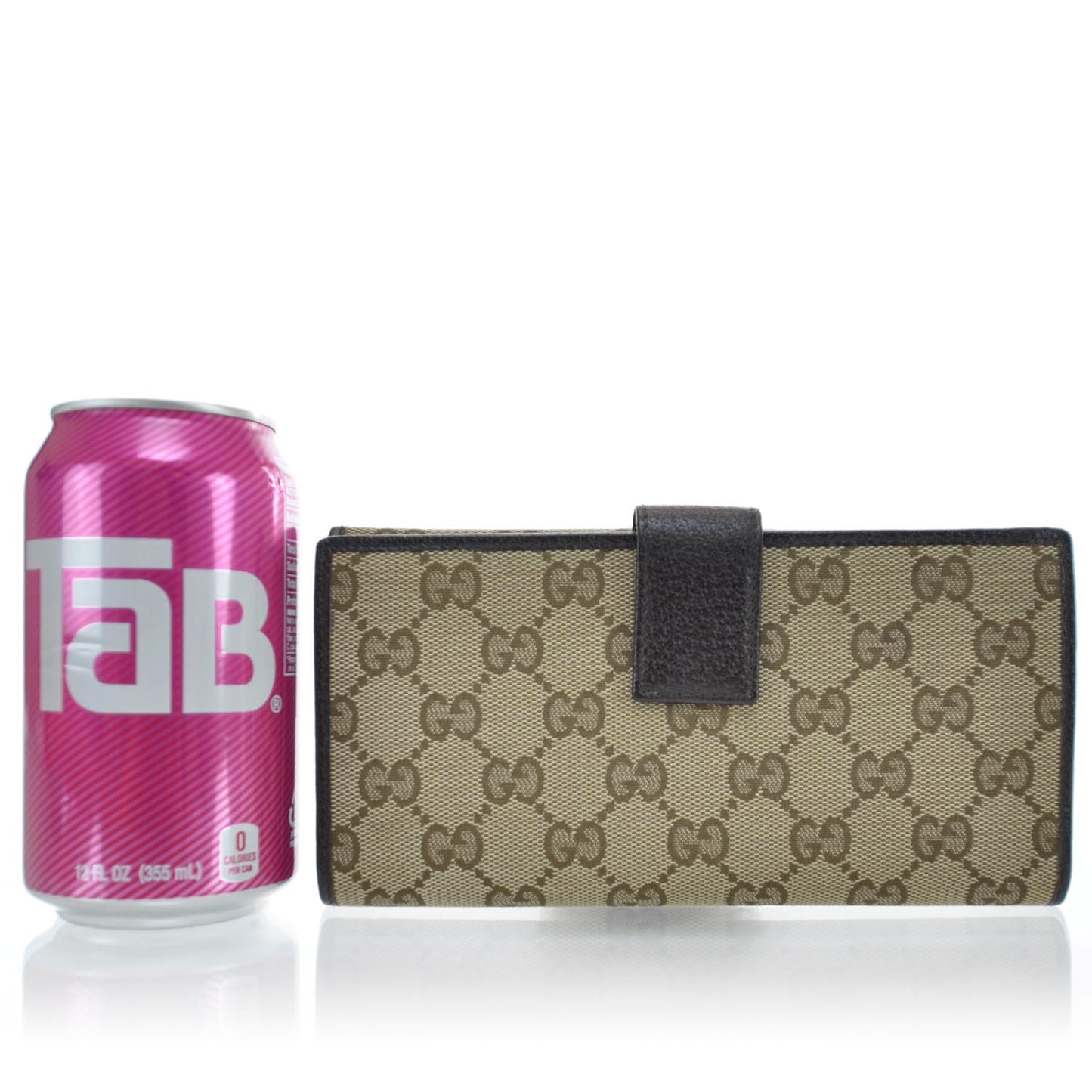 Monogram Metal Bar Continental Flap Wallet Beige Ebony Dark Brown