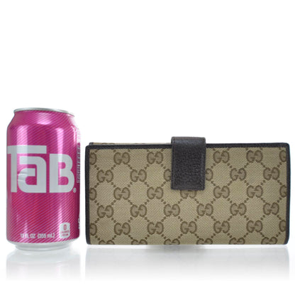 Gucci Monogram Metal Bar Continental Flap Wallet Beige Ebony Dark Brown 2 of 11