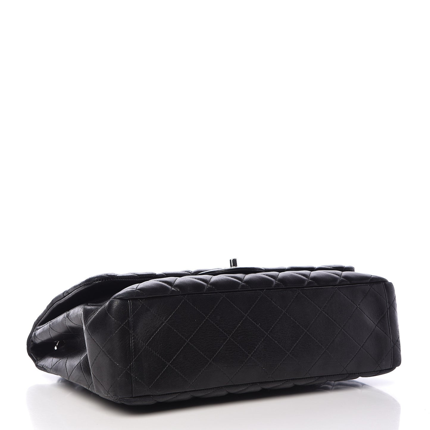 Lambskin Quilted Maxi Single Flap Black