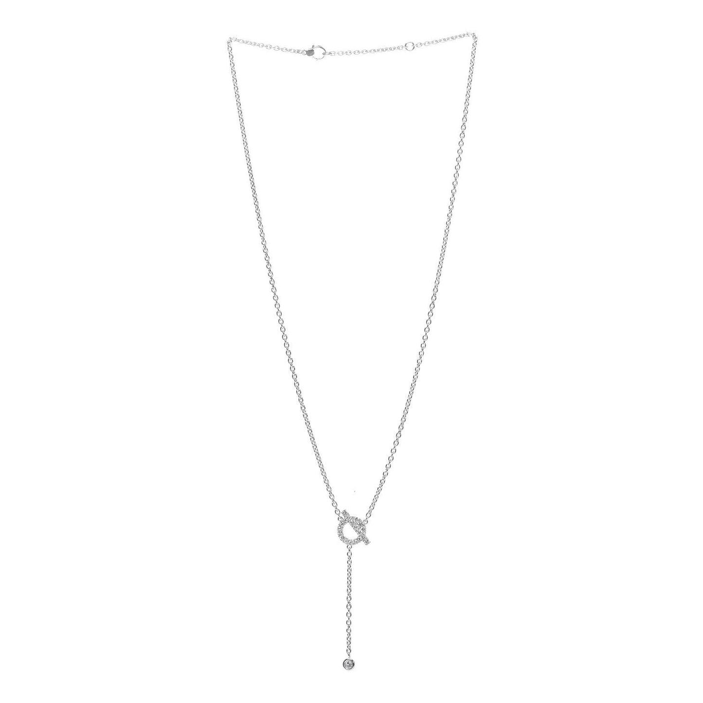 18K White Gold Diamond Finesse Lariat Necklace