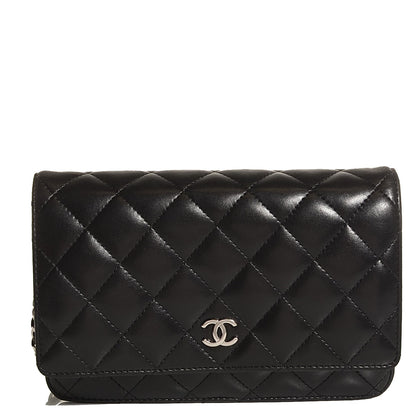 Chanel Lambskin Quilted Wallet On Chain WOC Black 1 of 8