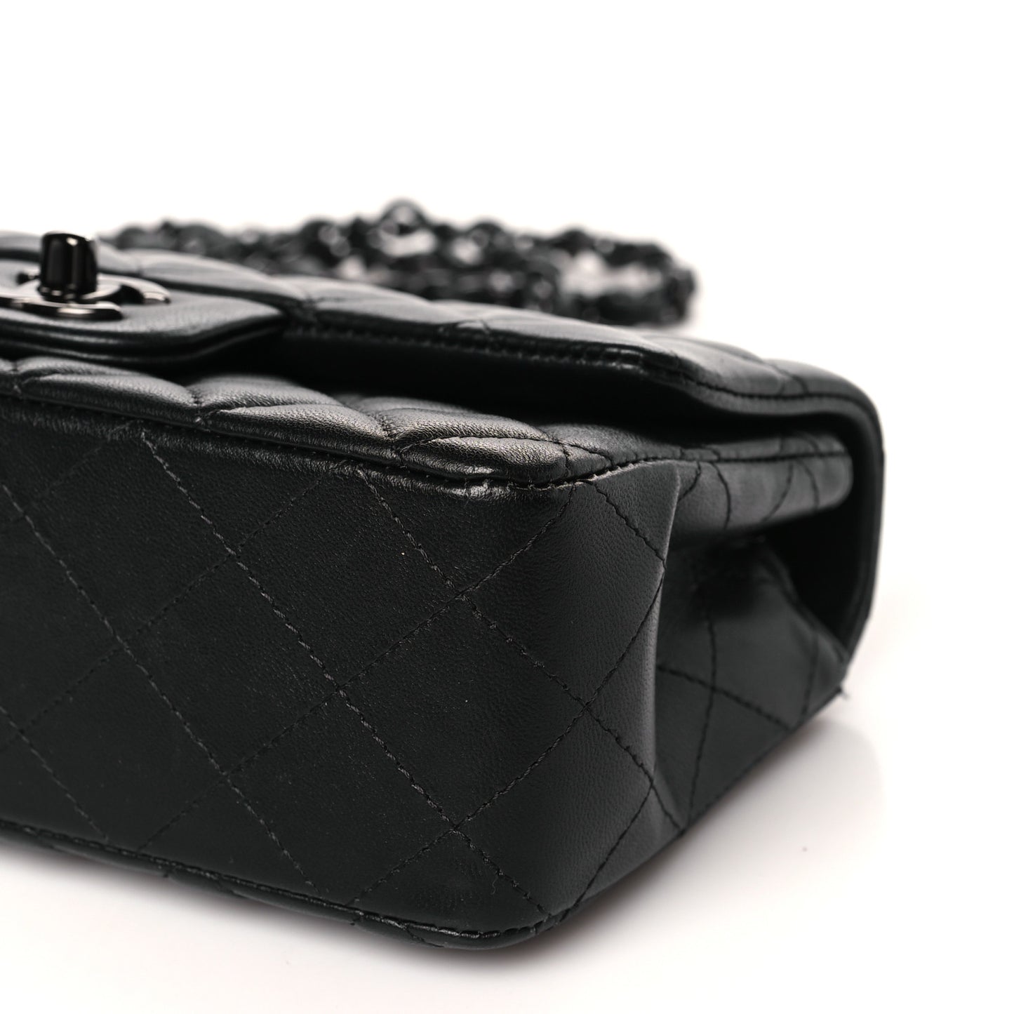 Lambskin Quilted Mini Rectangular Flap So Black