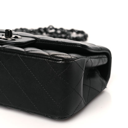 Chanel Lambskin Quilted Mini Rectangular Flap So Black 9 of 9