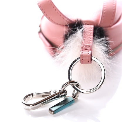 Fendi Vitello Dolce Elaphe Crystal Nutria Fox Fur Monster Eyes Mini Backpack Charm Bois de Rose Black Multicolor 10 of 12