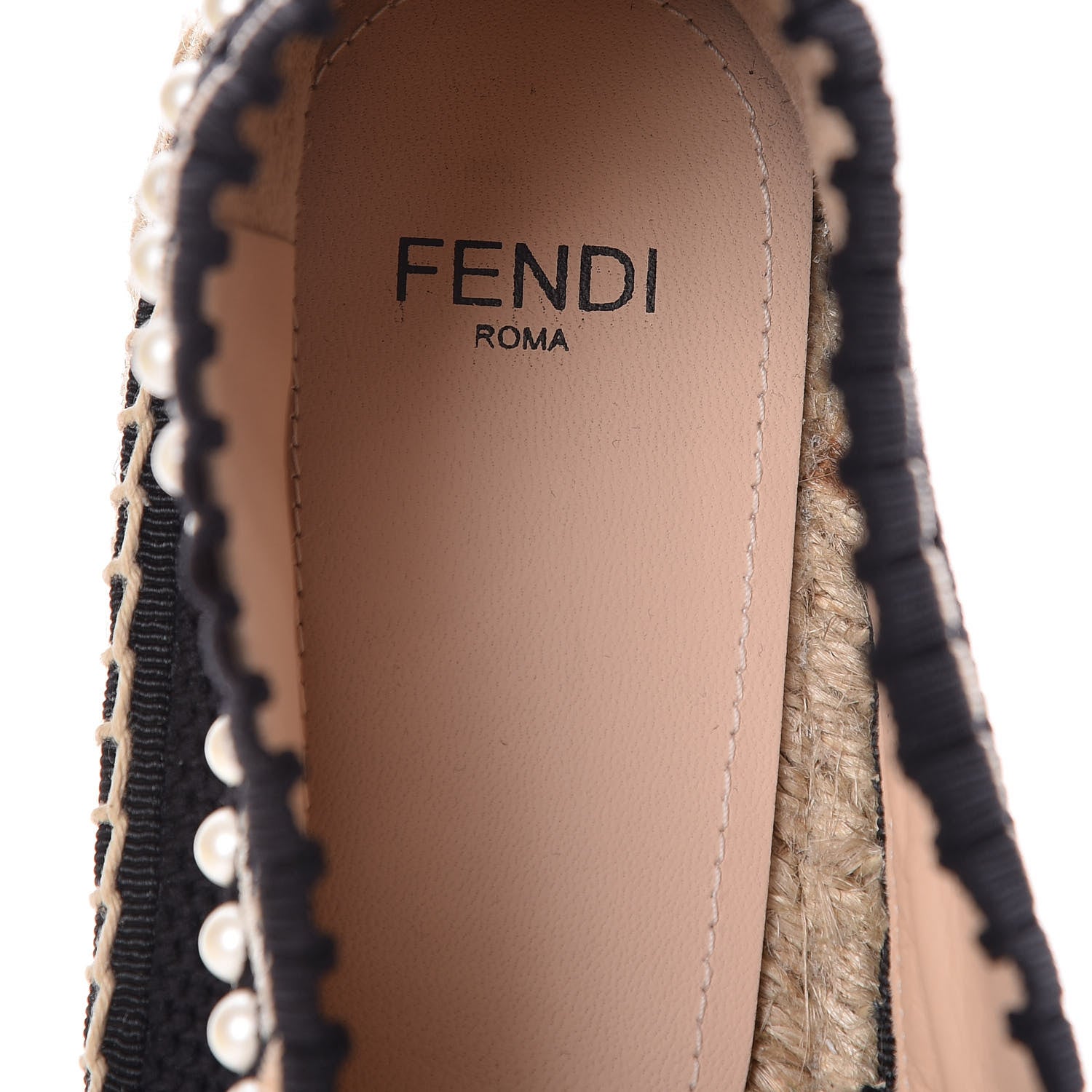 Fendi Knit Pearlescent Espadrille 42 Black 8 of 9