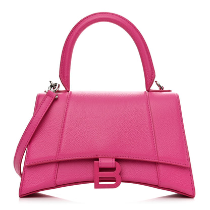 Balenciaga Grained Calfskin Tonal B Small Hourglass Top Handle Bag Acid Fuchsia 1 of 13