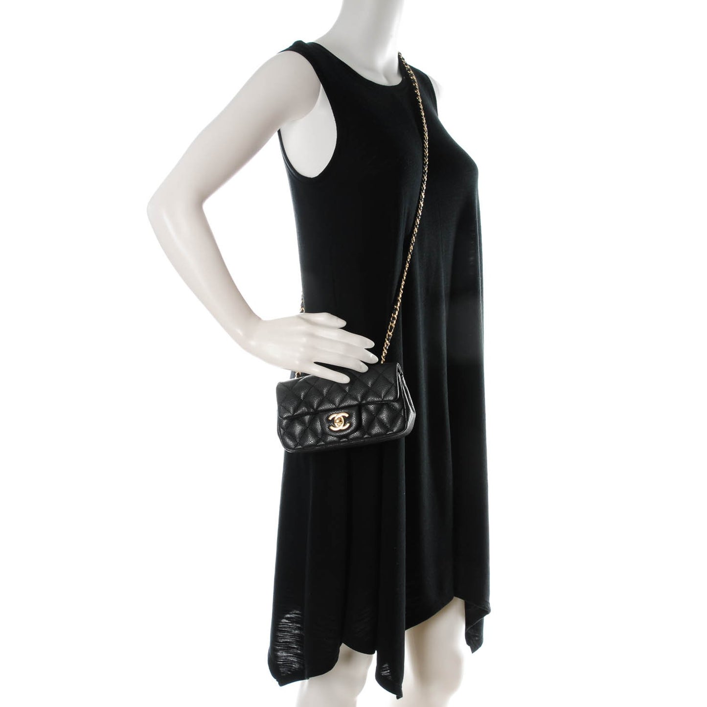 Caviar Quilted Extra Mini Flap Black