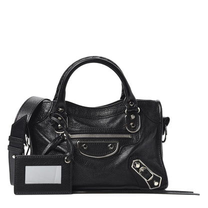 Balenciaga Chevre Silver Metallic Edge Hardware Mini City Black 1 of 9