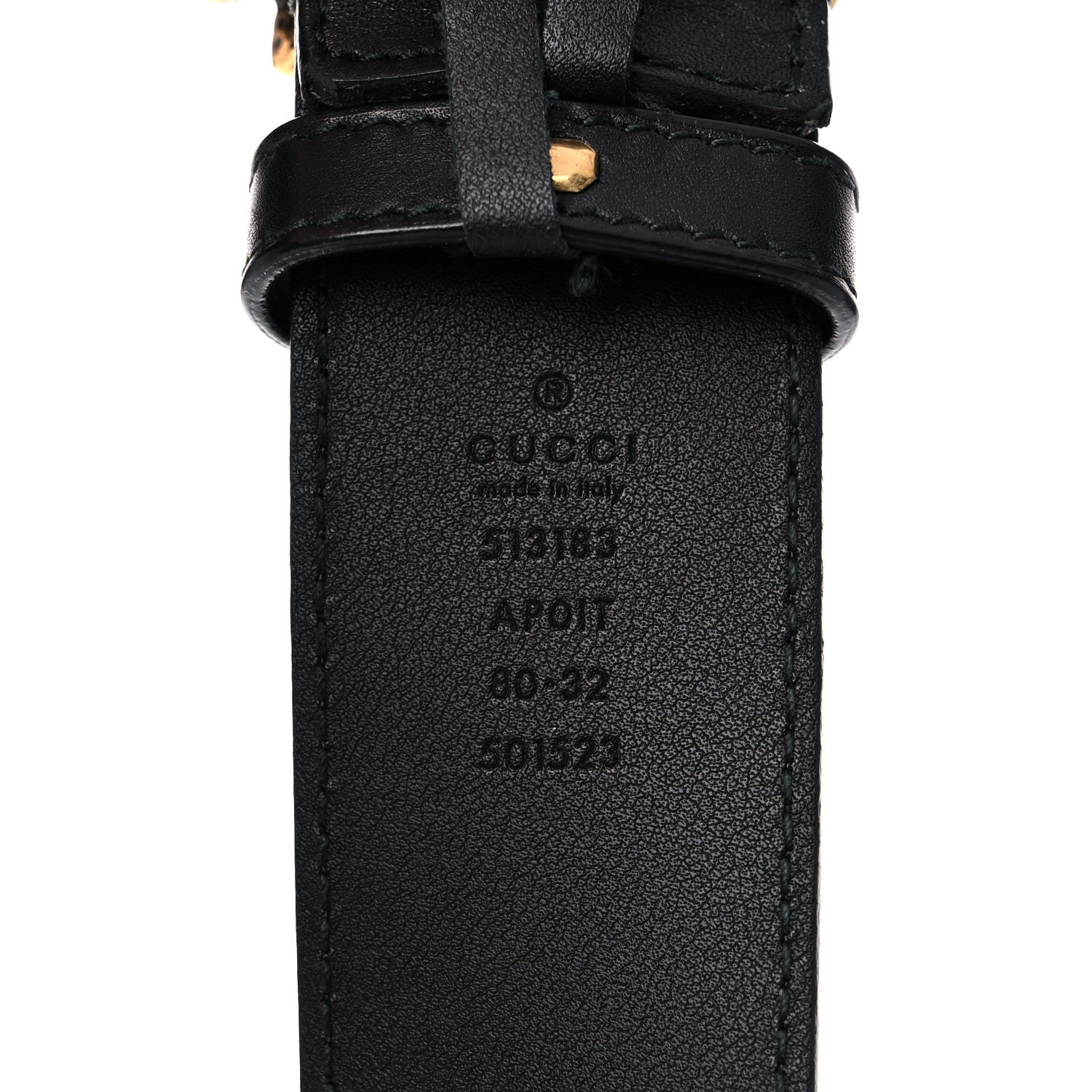Gucci Calfskin Crystal Double G 40mm Belt 80 32 Black Multicolor 3 of 6