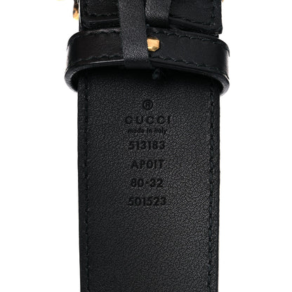 Gucci Calfskin Crystal Double G 40mm Belt 80 32 Black Multicolor 3 of 6