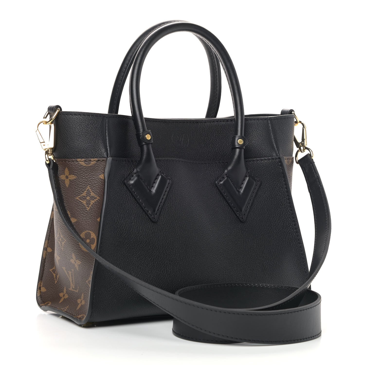 Louis Vuitton Calfskin Monogram On My Side PM Black 2 of 4