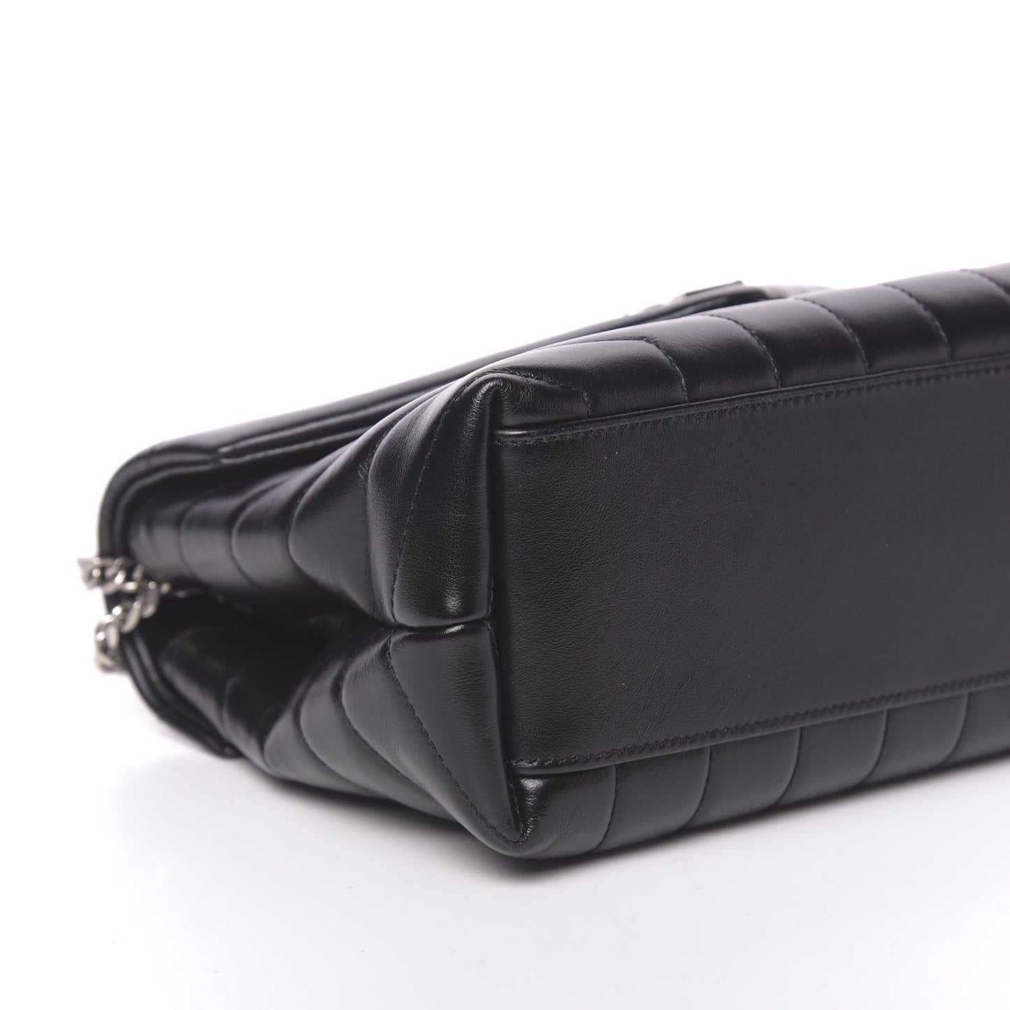 Calfskin Y Quilted Monogram Small Loulou Chain Satchel Black