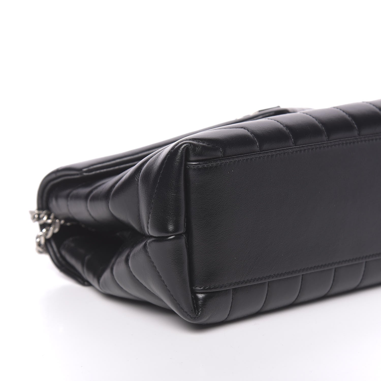 Saint Laurent Calfskin Y Quilted Monogram Small Loulou Chain Satchel Black 7 of 9