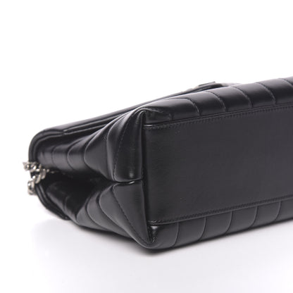 Saint Laurent Calfskin Y Quilted Monogram Small Loulou Chain Satchel Black 7 of 9