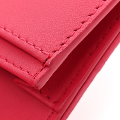 Christian Dior Lambskin Cannage Small Lady Dior Flap Card Holder Fuchsia 9 of 9