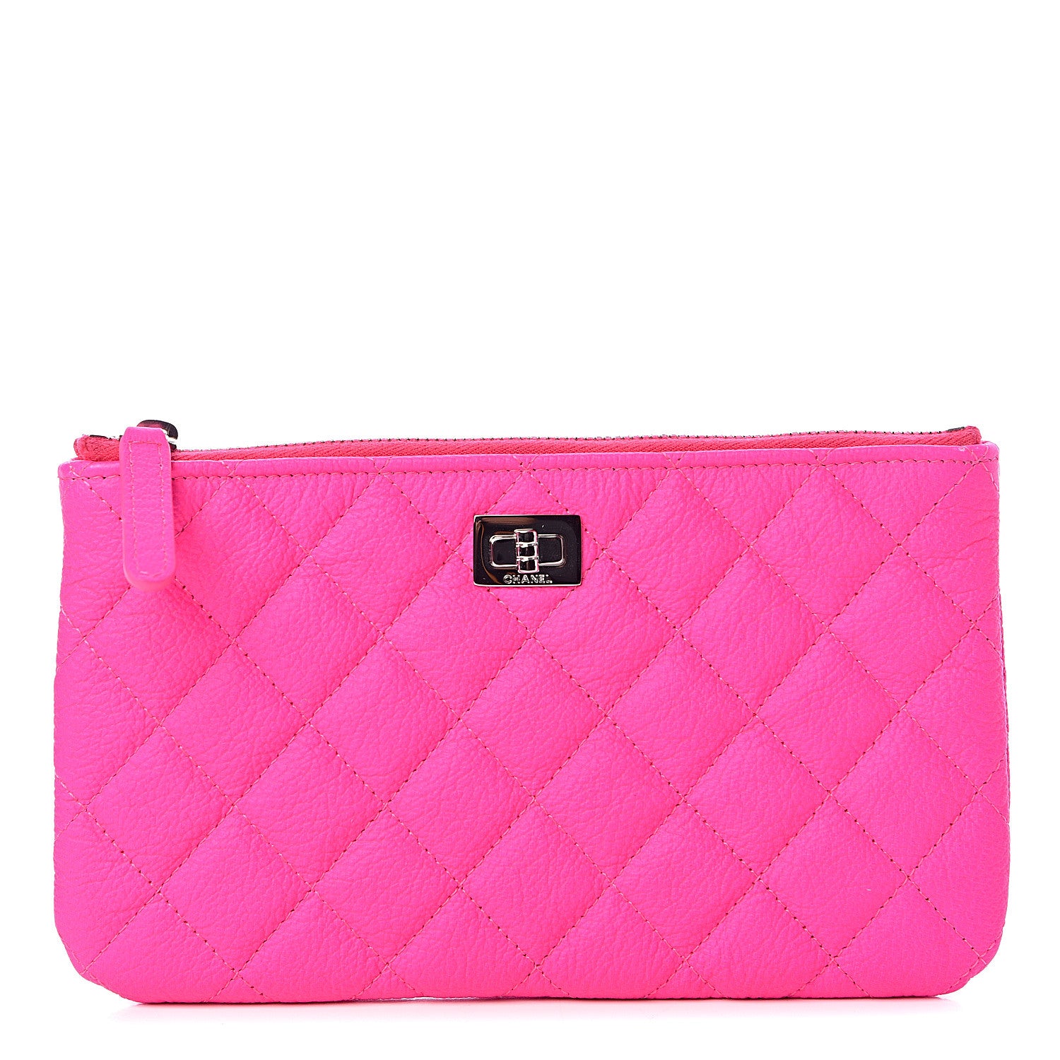 Chanel Goatskin Quilted Medium Reissue Cosmetic Case Pink 1 of 8