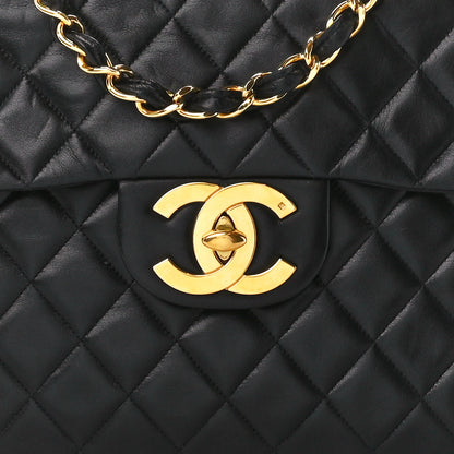 Chanel Lambskin Quilted XL Jumbo Single Flap Black 9 of 11
