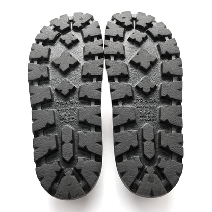 Prada Rubber Triangle Logo Slide Sandals 37 Black 5 of 12