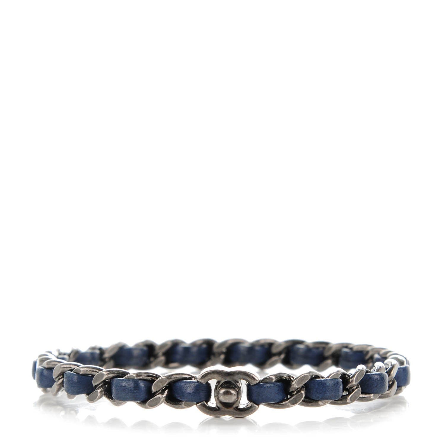 Chanel Lambskin CC Turnlock Chain Bracelet Navy 1 of 4