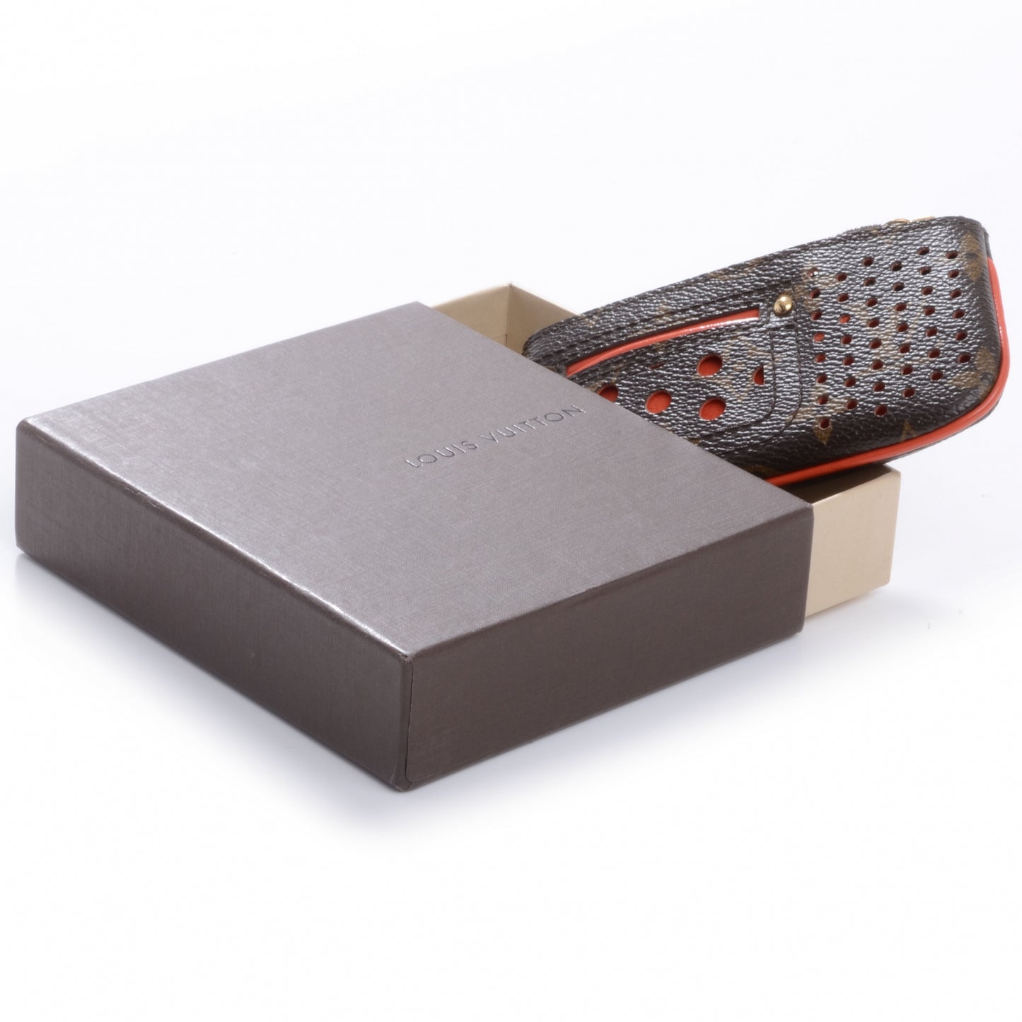 Monogram Perforated Key Pouch Orange