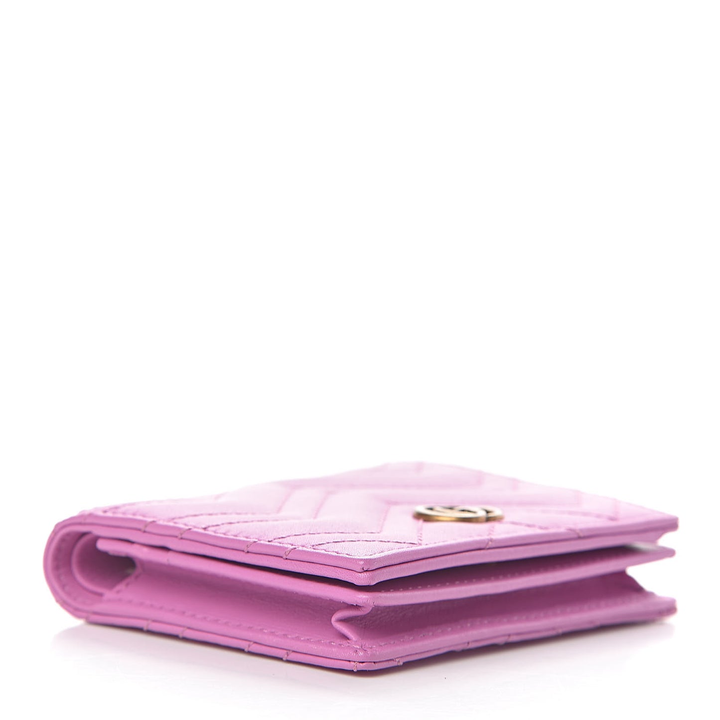 Calfskin Matelasse GG Marmont Card Case Candy Mousse