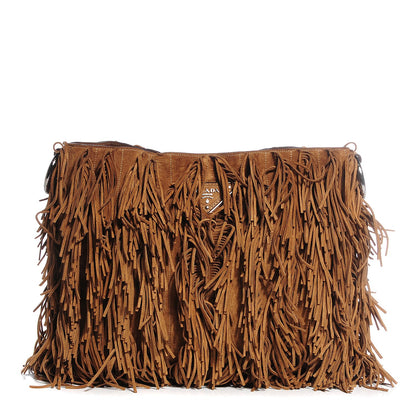 Prada Suede Fringe Hobo 1 of 10