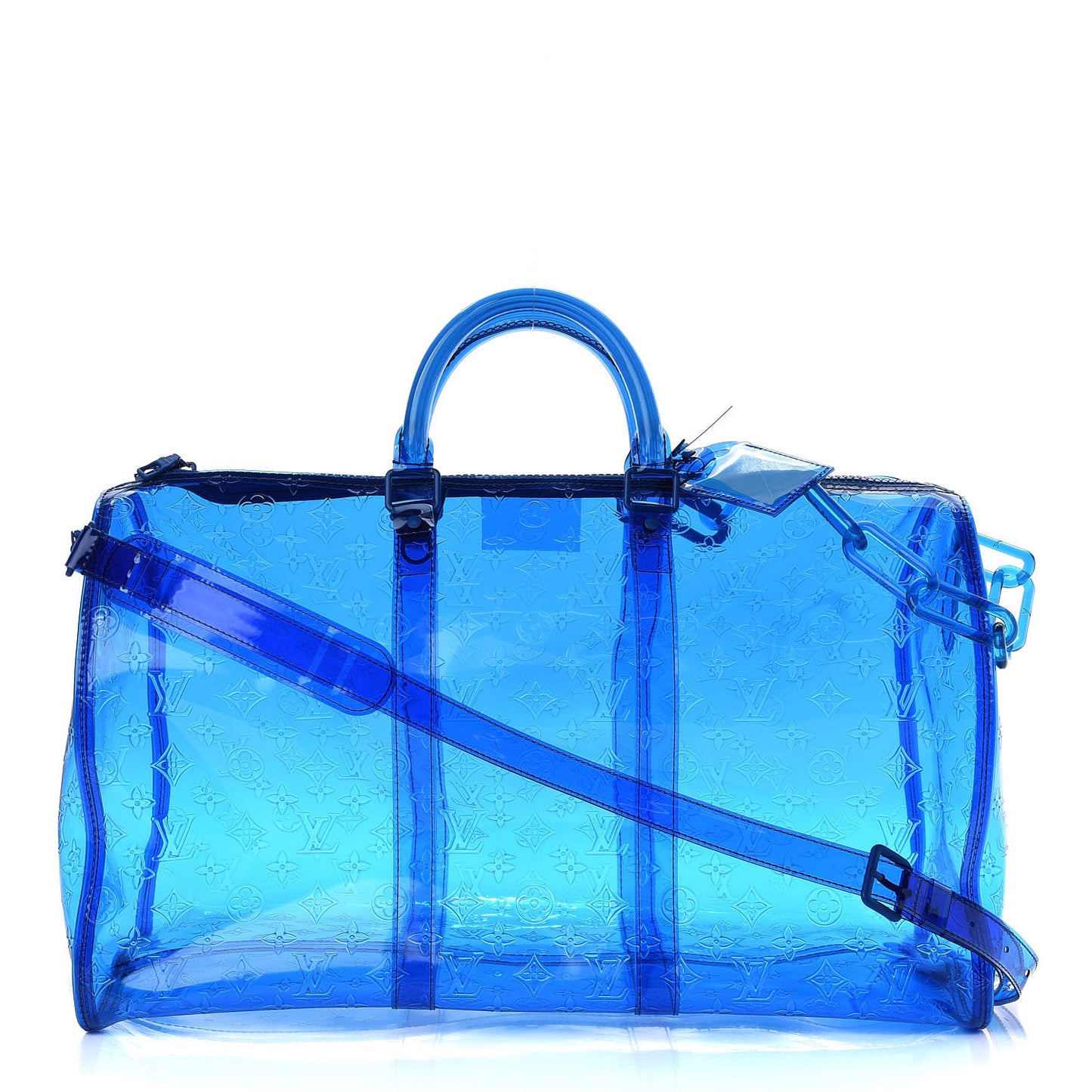 PVC Monogram Keepall Bandouliere 50 Blue
