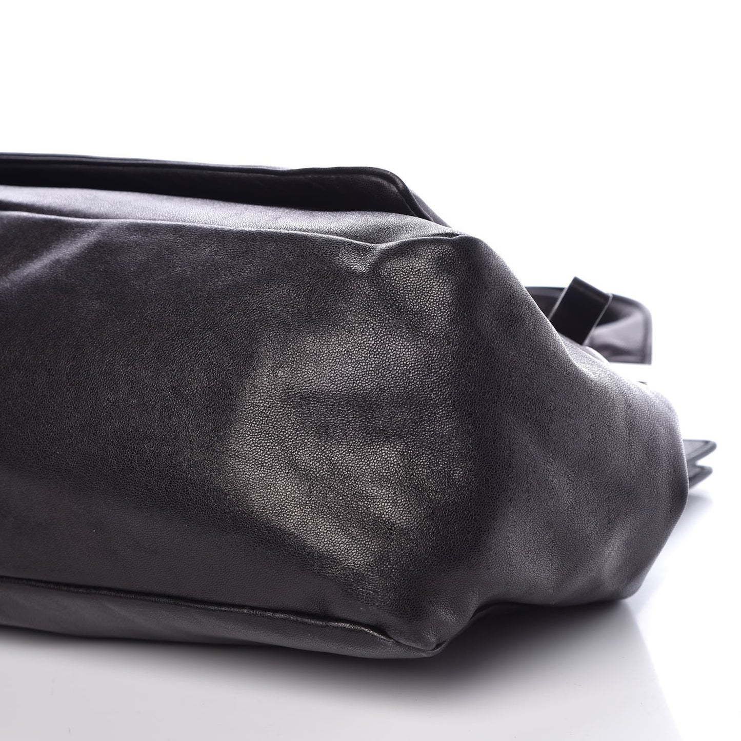 Calfskin Zipper Cutout Shoulder Bag Black