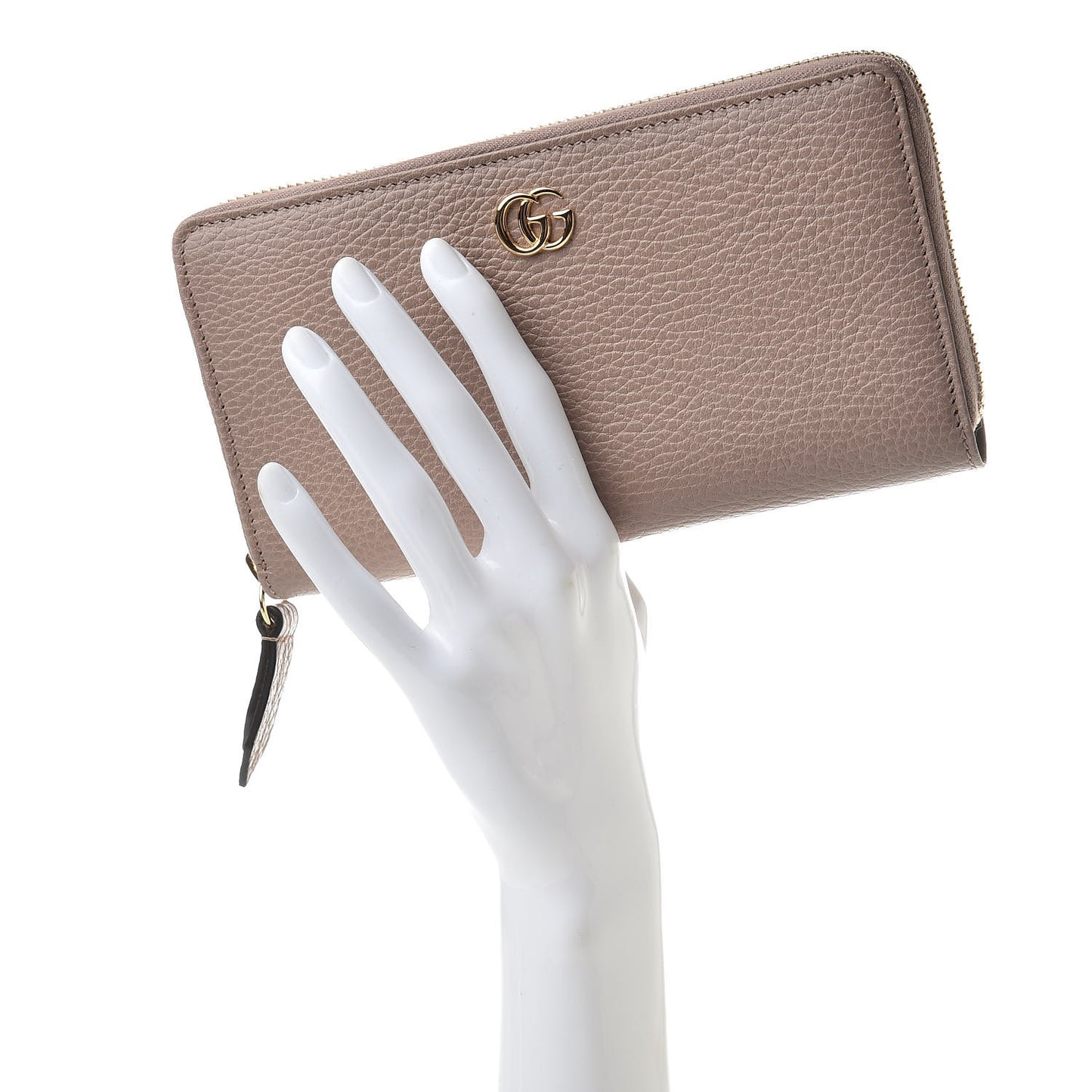 Dollar Calfskin GG Marmont Zip Around Wallet Porcelain Rose