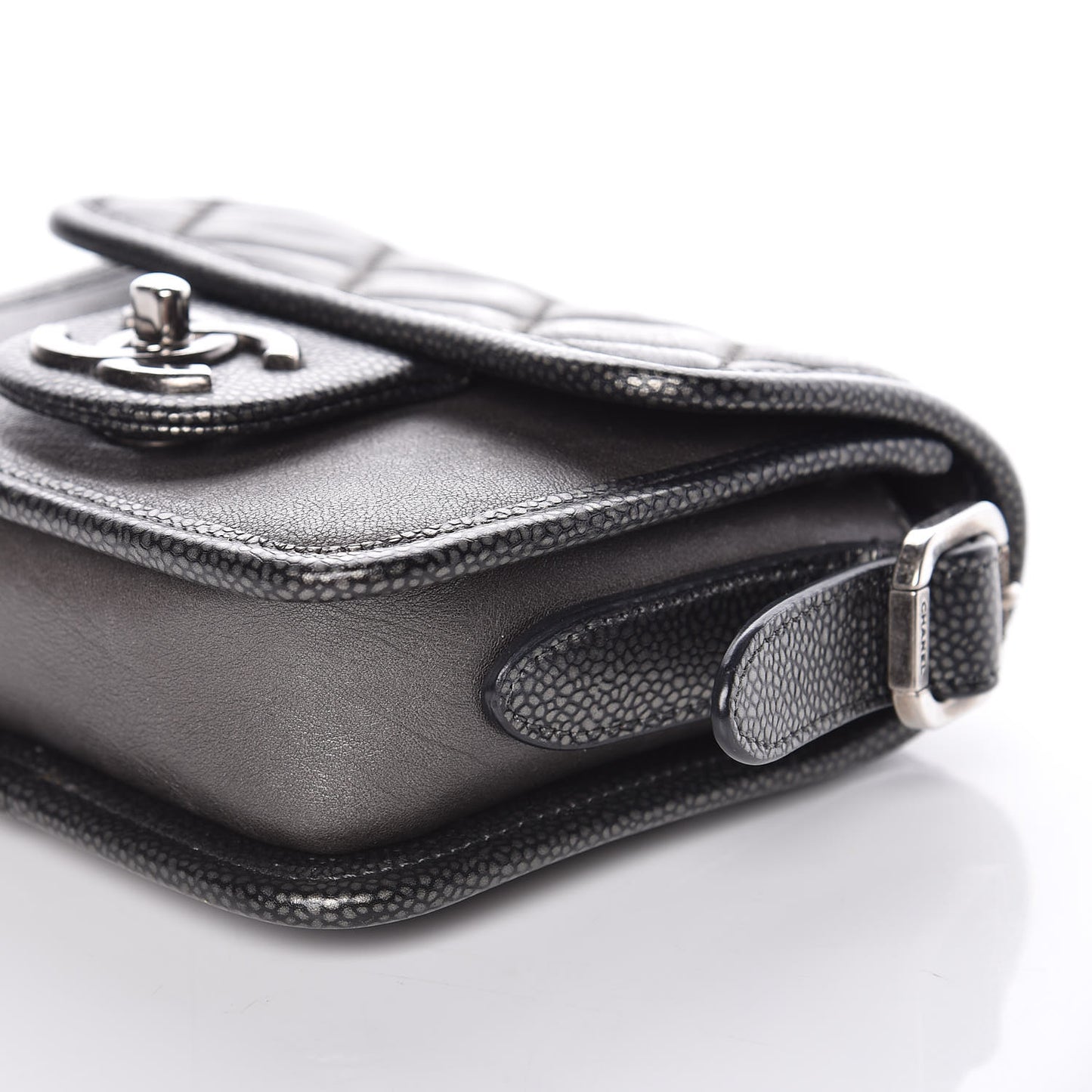 Iridescent Calfskin Mini Back To School Crossbody Flap Anthracite