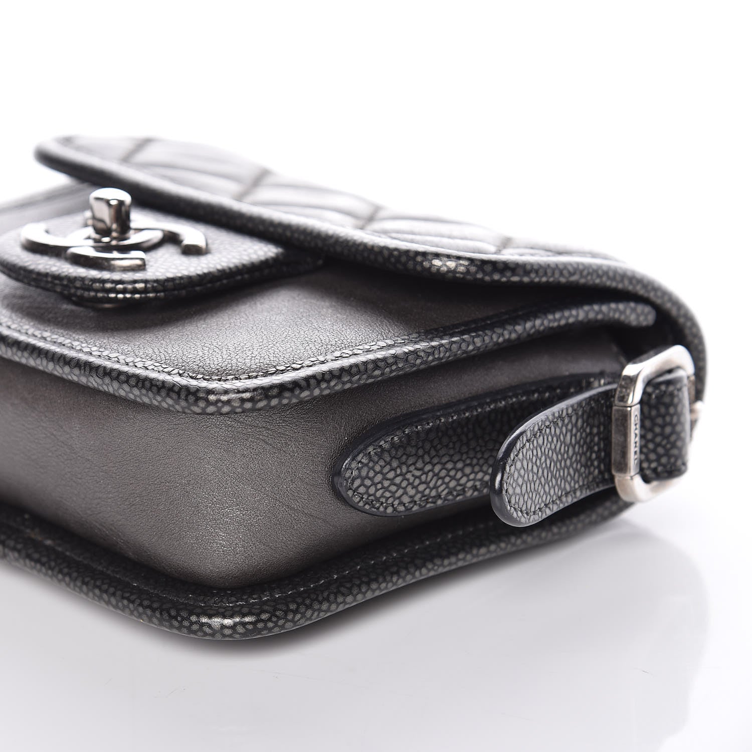 Chanel Iridescent Calfskin Mini Back To School Crossbody Flap Anthracite 6 of 12