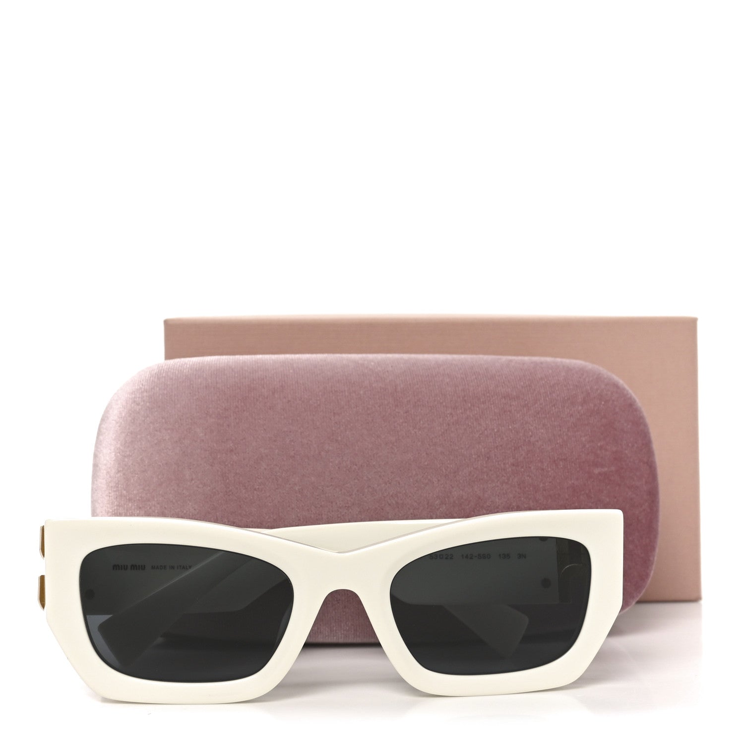 Miu Miu Acetate Rectangle Sunglasses SMU 09W White 1834889