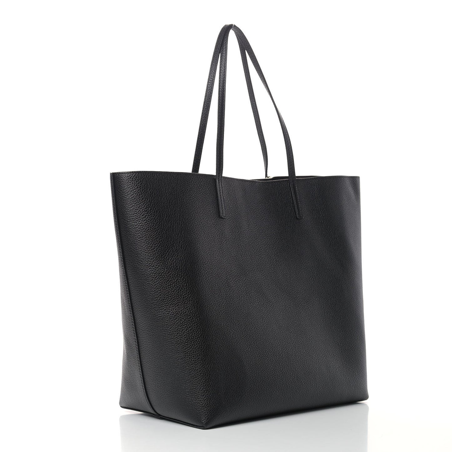 Grained Calfskin Skull Open Shopper Tote Black