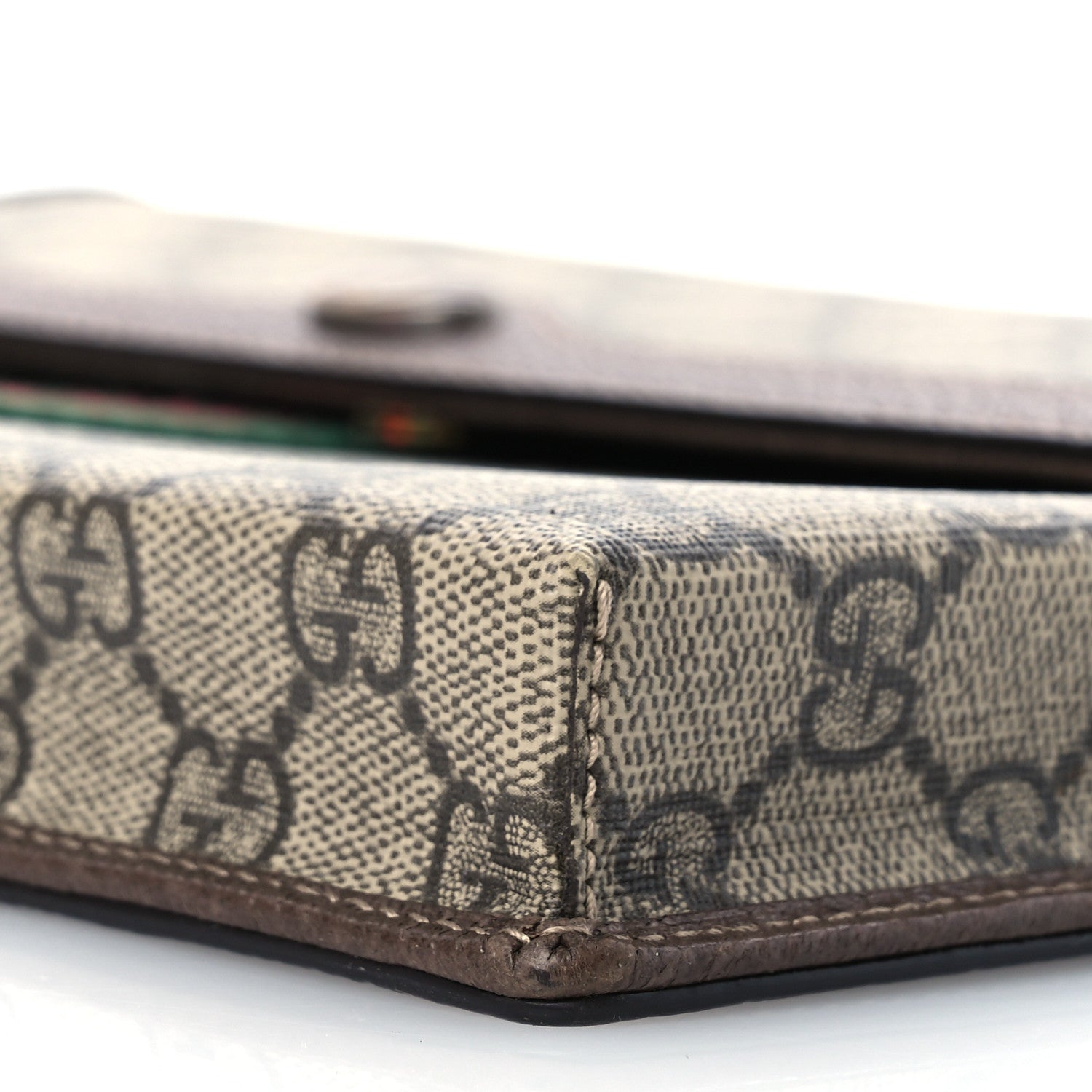 Gucci GG Supreme Monogram Web Ophidia Clutch Beige New Acero 10 of 11