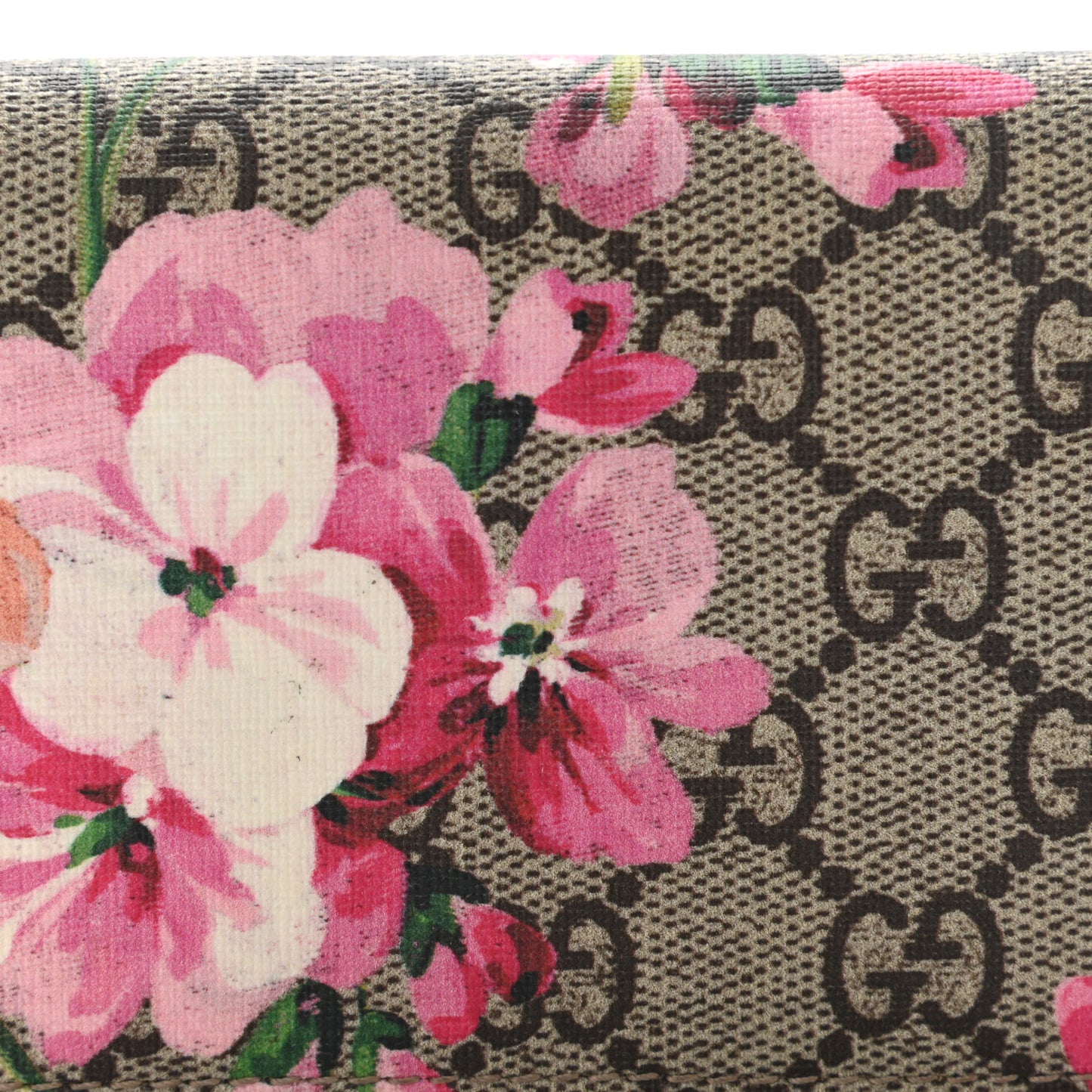 GG Supreme Monogram Blooms Card Case Wallet Beige Multicolor Dry Rose