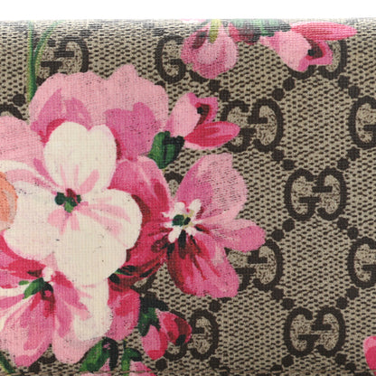Gucci GG Supreme Monogram Blooms Card Case Wallet Beige Multicolor Dry Rose 8 of 11