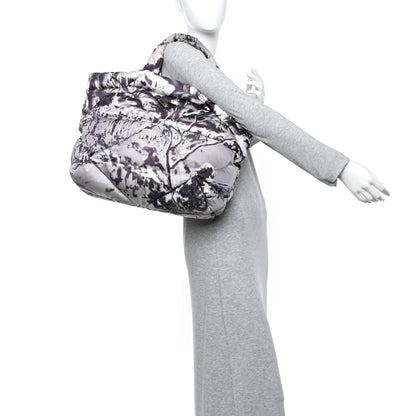 Prada Re-Nylon Padded Printed Medium Tote Bag Black White 2 of 10