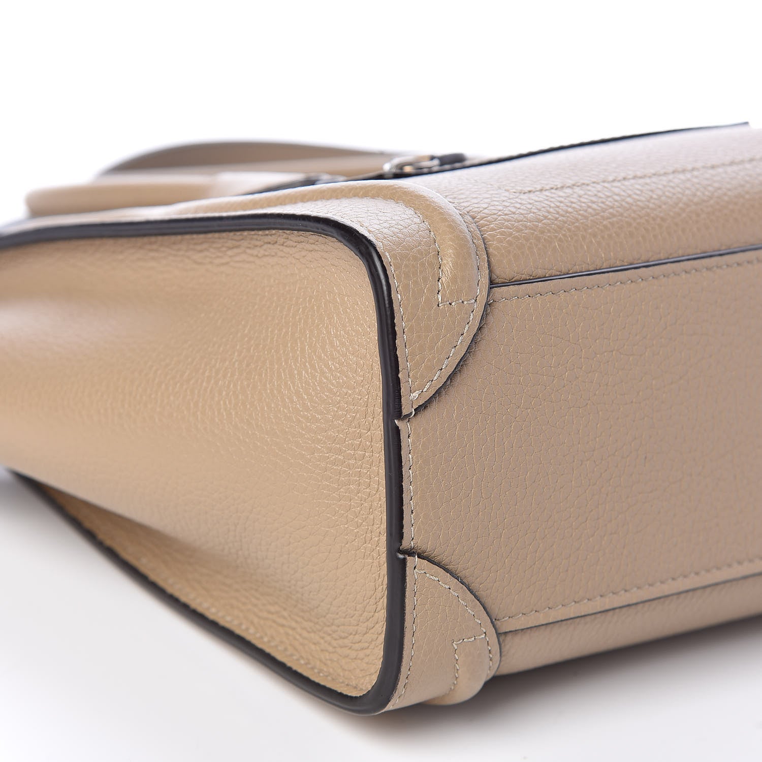 Celine Drummed Calfskin Nano Luggage Dune 5 of 10