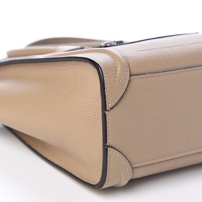Celine Drummed Calfskin Nano Luggage Dune 5 of 10