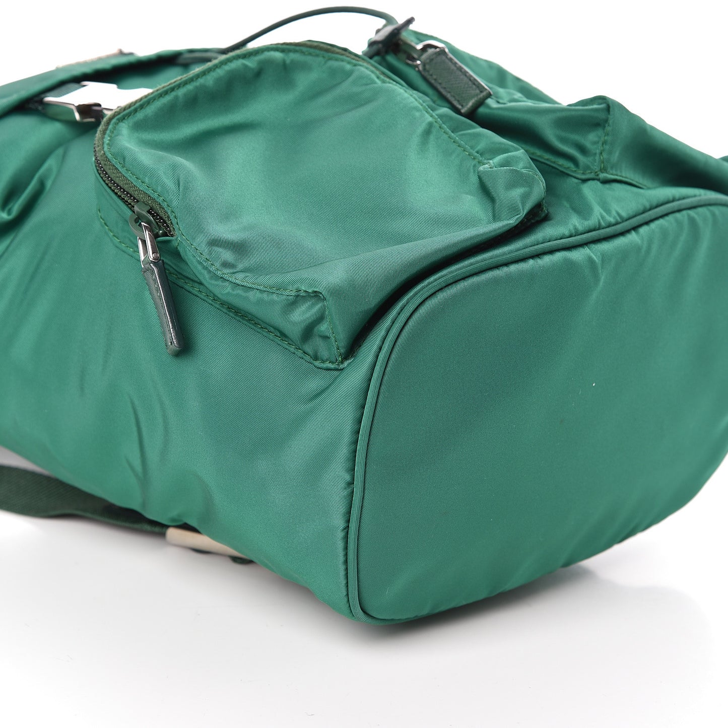 Nylon Vela Saffiano Double Buckle Backpack Oleandro