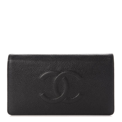 Chanel Caviar Timeless CC Yen Wallet Black 1 of 9