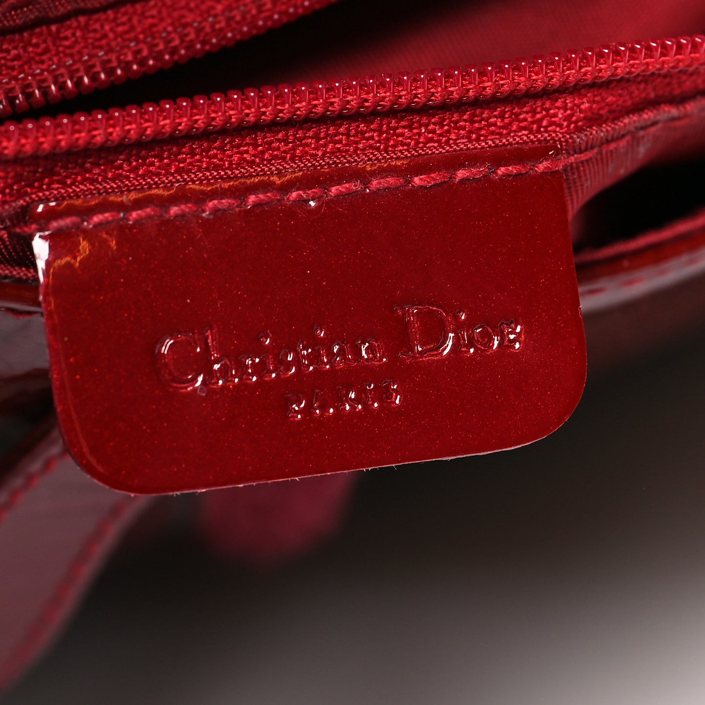 Patent Diorissimo Double Saddle Bag Dark Red