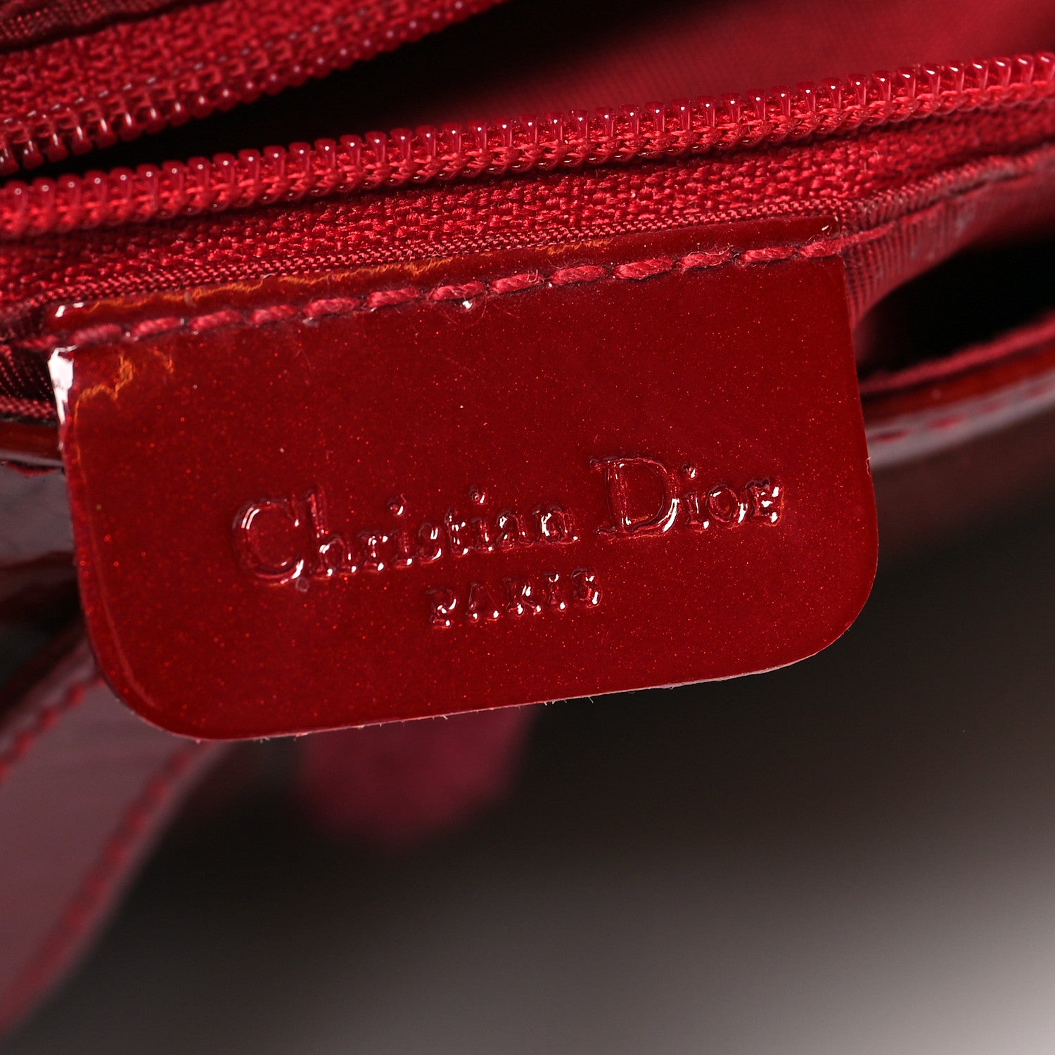 Christian Dior Patent Diorissimo Double Saddle Bag Dark Red 6 of 11