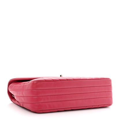 Chanel Lambskin Chevron Medium Single Flap Fuchsia 4 of 10
