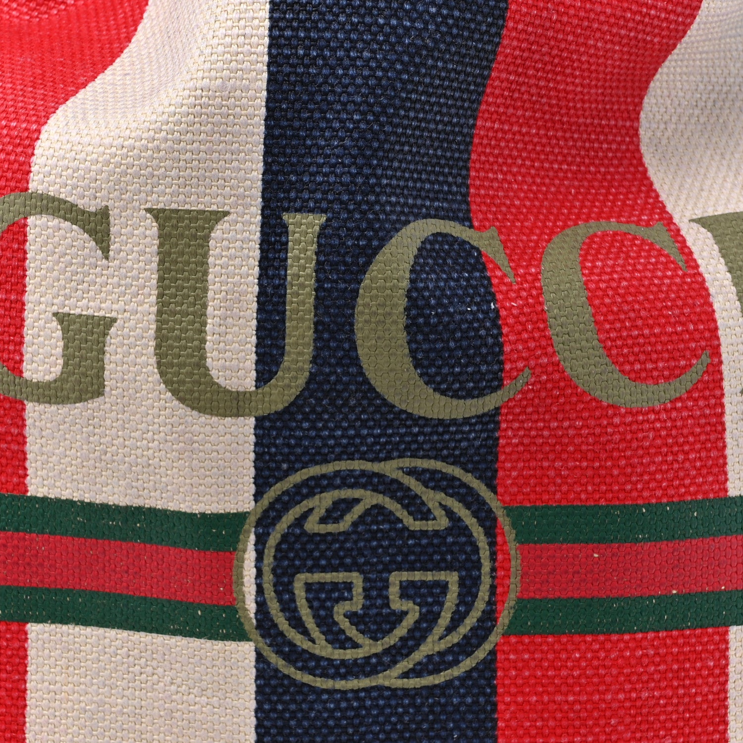 Gucci Canvas Logo Sylvie Stripe Drawstring Backpack Red 8 of 11