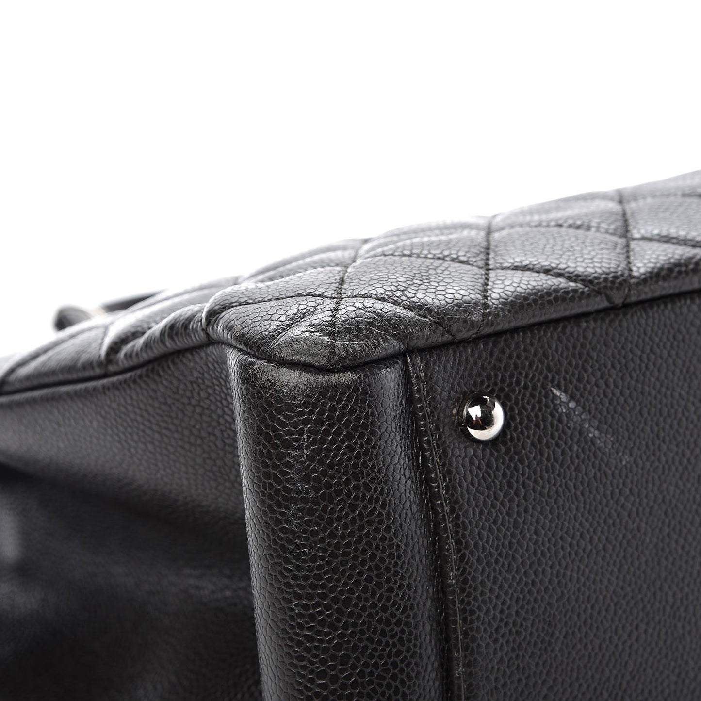 Caviar Quilted XL Grand Shopping Tote GST Dark Grey