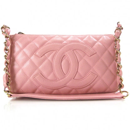 Chanel Caviar Quilted Pochette Pink 1 of 11
