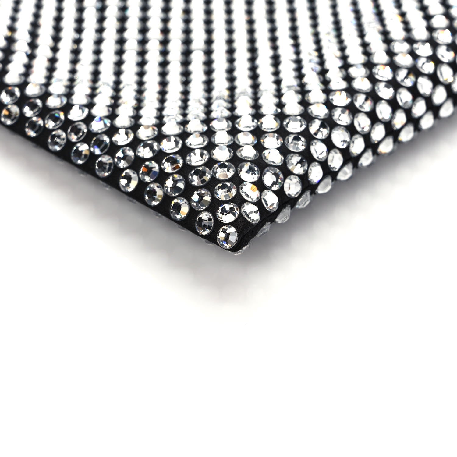 Prada Satin Crystal Metal Triangle Logo Chain Crossbody Handbag Cristal 9 of 9